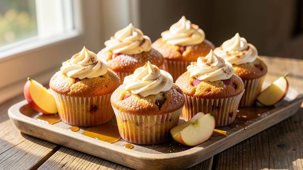 Apple Cake Cupcakes Recipe: Spiced Apple Streusel Crowns With Moist Layers