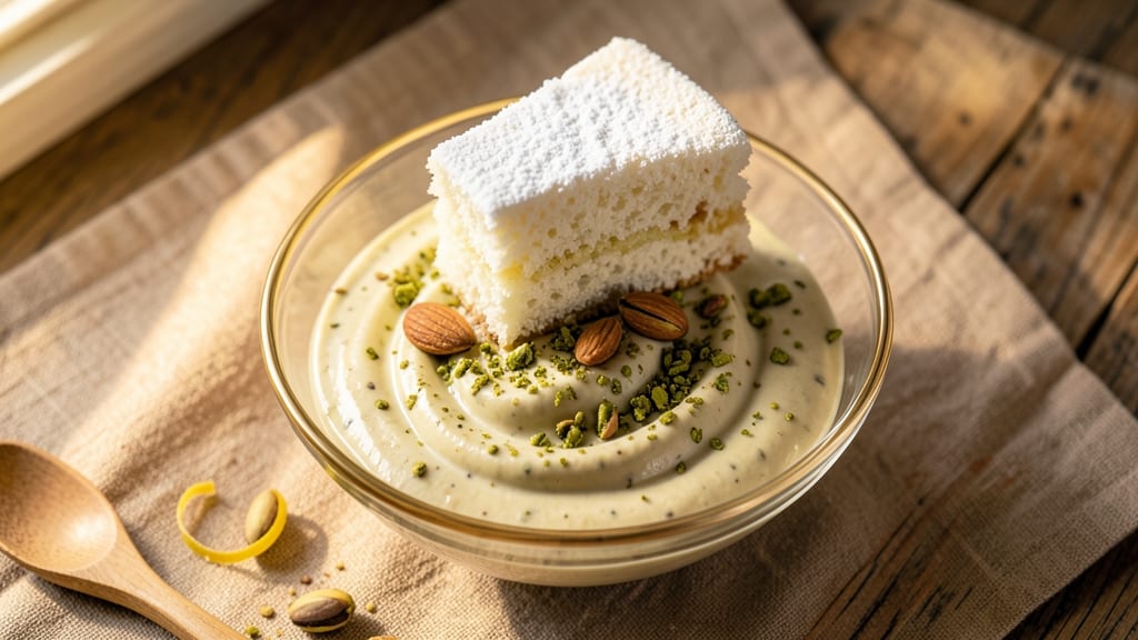 Angel Food Cake Pistachio Pudding Dessert Recipe: Airy Layers Meets Nutty Creaminess