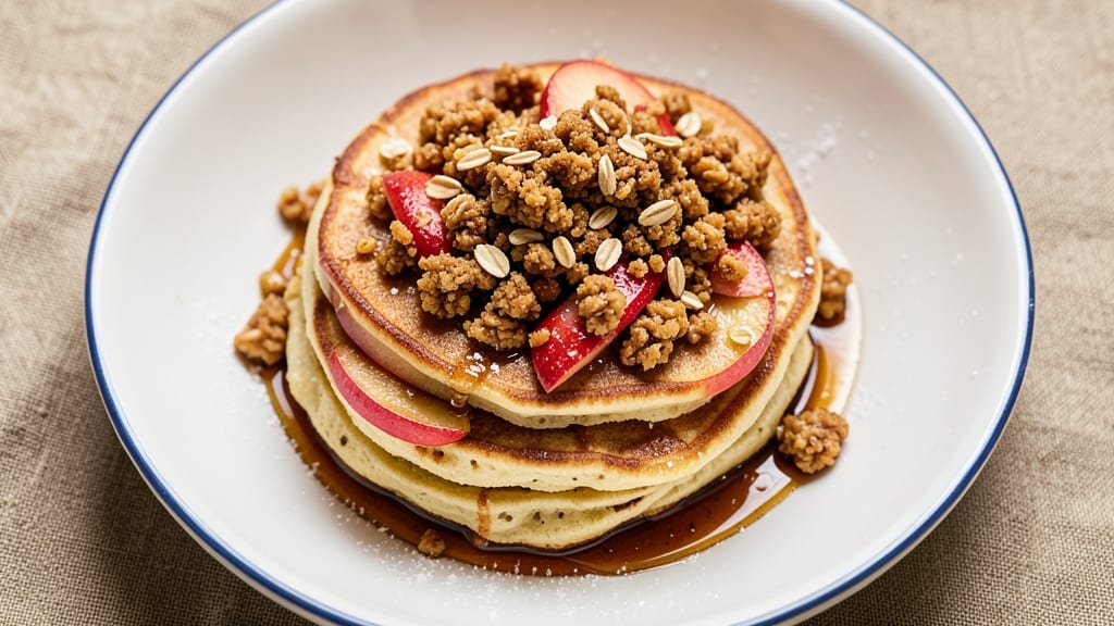 Apple Streusel Pancakes Recipe: Warm Cinnamon-Spiced Streusel Topped Stacks