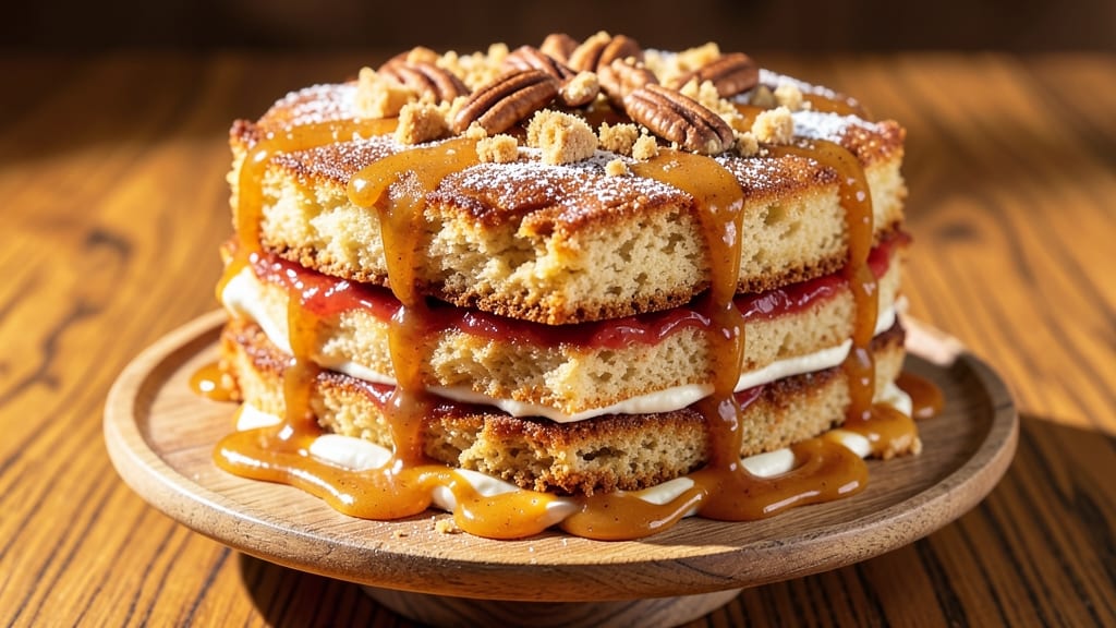 Apple Fritter Cake Recipe The Kitchen: Warm Spiced Apple Filling with Buttery Crumb Topping