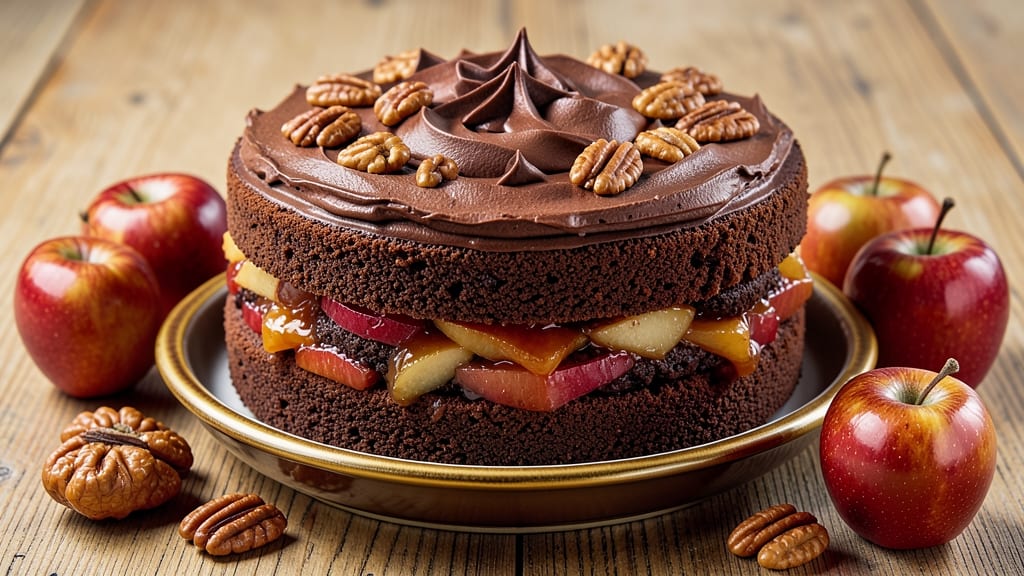 Apple German Chocolate Cake Recipe: Spiced Apple Layers and Nutty Pecan Magic