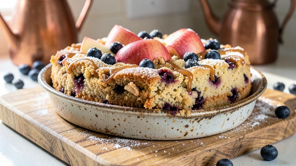 Apple Blueberry Coffee Cake Recipe: Streusel Crown Over Bursting Fruit Layers