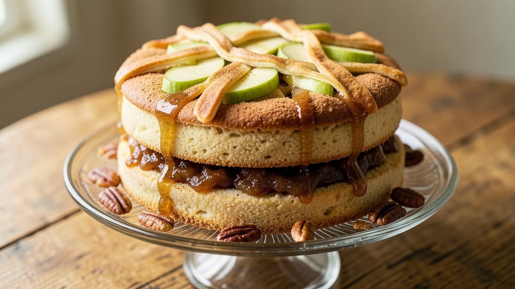 Apple Betty Cake Recipe: Spiced Apple Streusel Hugs Vanilla Layers