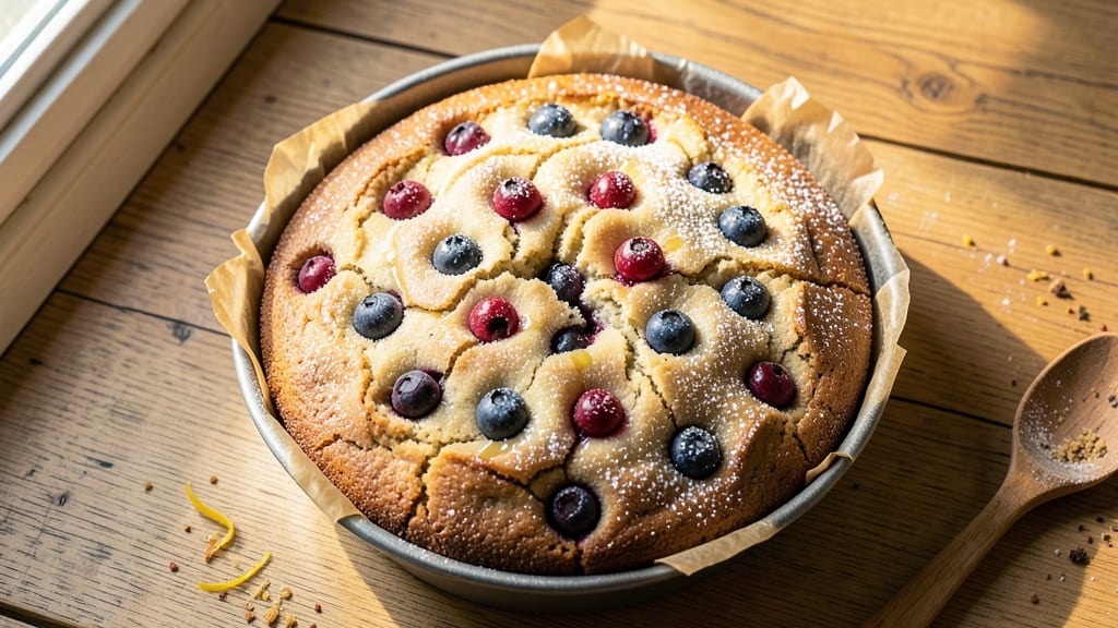 Almond Flour Blueberry Cake Recipe: Moist Crumb and Bursting Berries