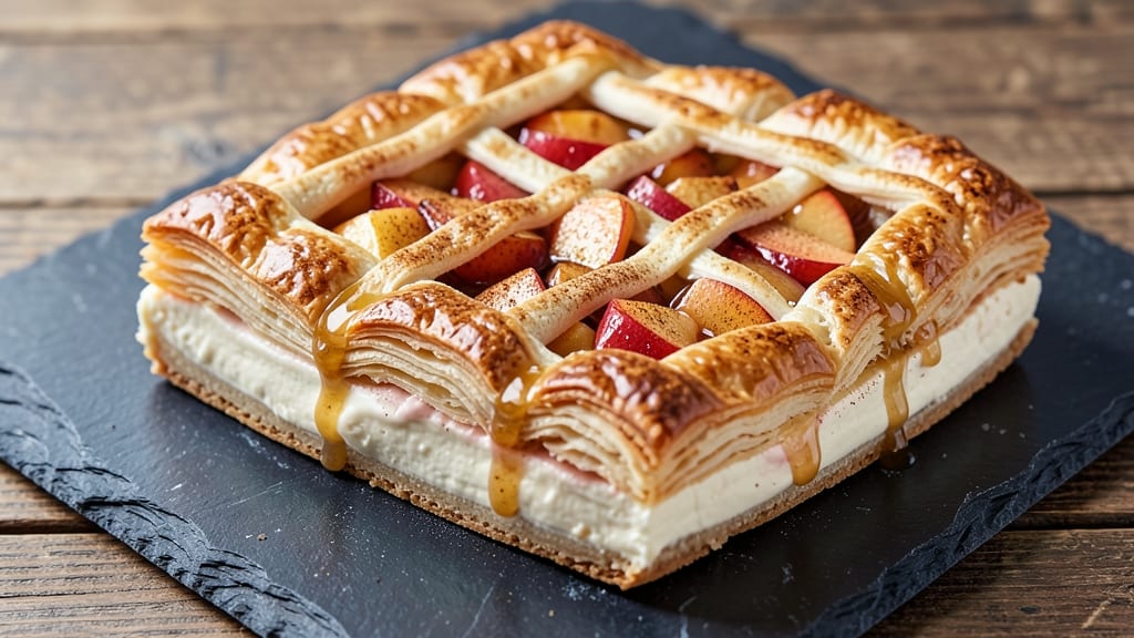 Apple Cheesecake Puff Pastry Recipe: Buttery Layers With Apple-Caramel Rivers