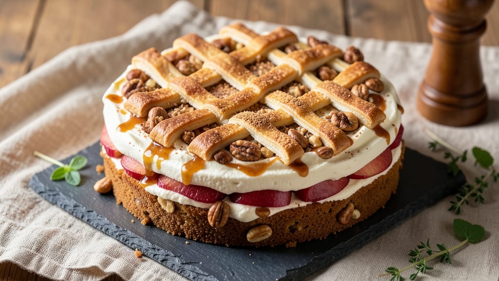 Apple Hazelnut Cake Recipe: Toasted Nut Streusel Over Moist Vanilla Layers