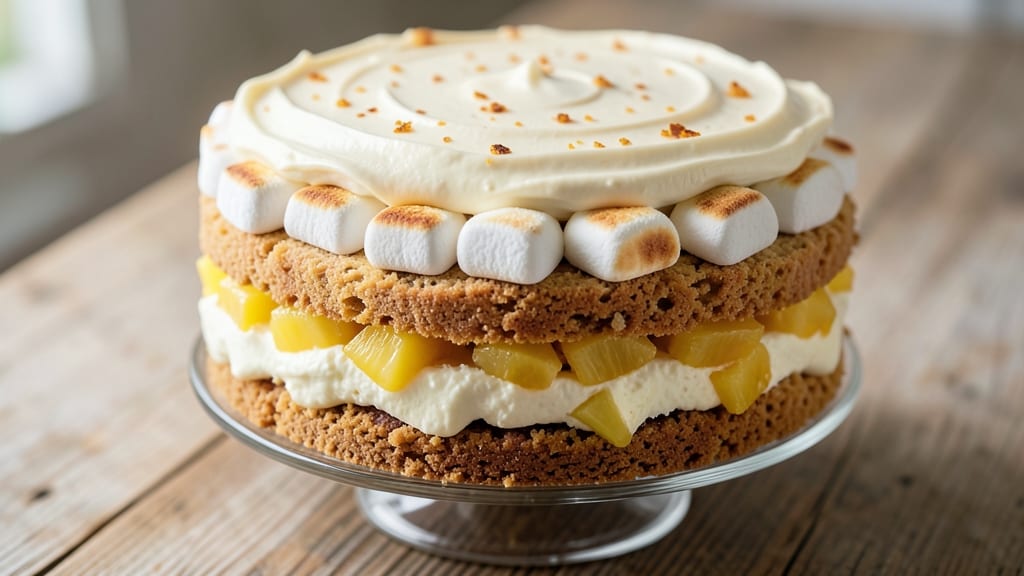 Ambrosia Cake Recipe With Pineapple: Tropical Cream Cheese Layers in One Bowl
