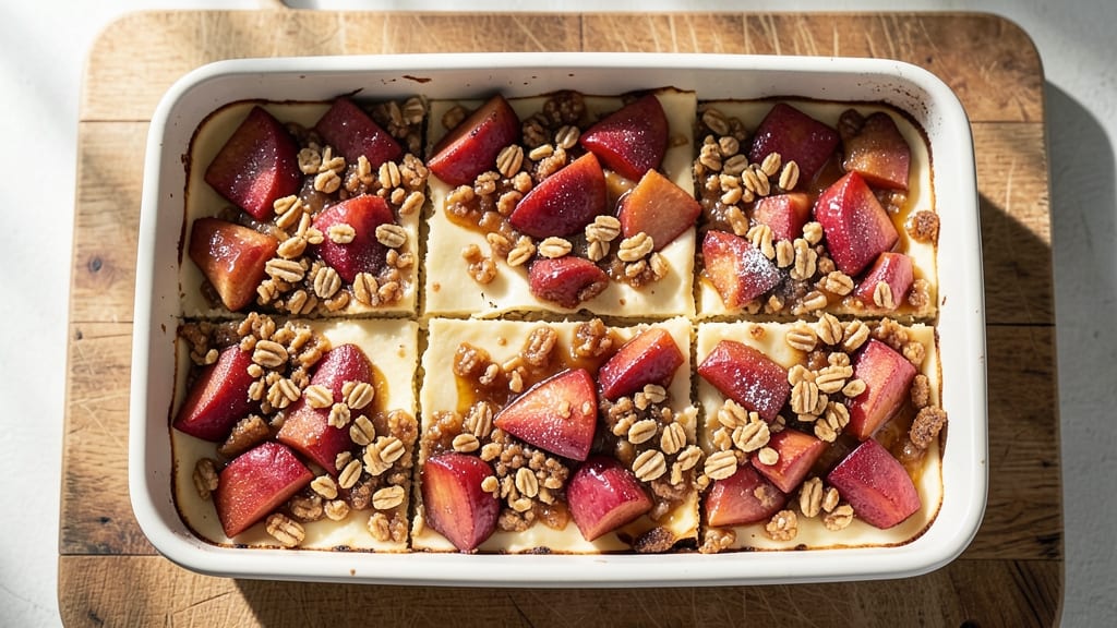 Apple Crisp Cheesecake Bars Recipe: Buttery Streusel Crown Over Vanilla Cream Cheese Layers