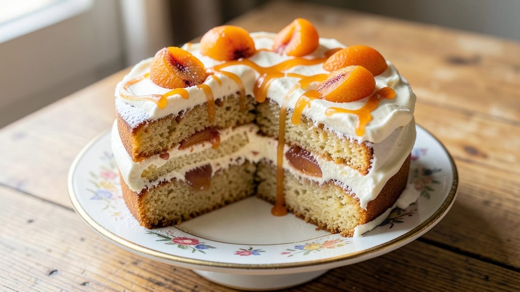 Apricot Cream Cheese Cake Recipe: Buttery Streusel Hugs Tart Fruit Layers