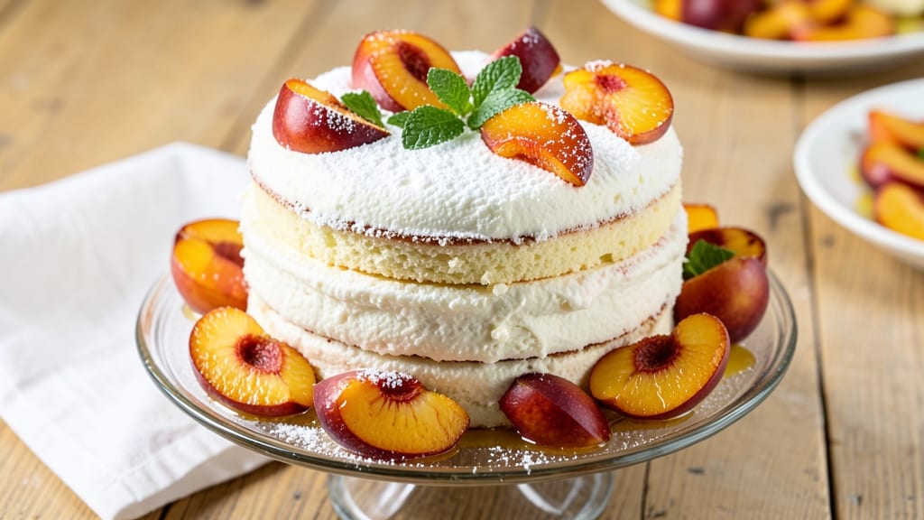 Angel Food Cake with Peaches Recipe: Light-as-Air Cloud with Summer Fruit Bliss