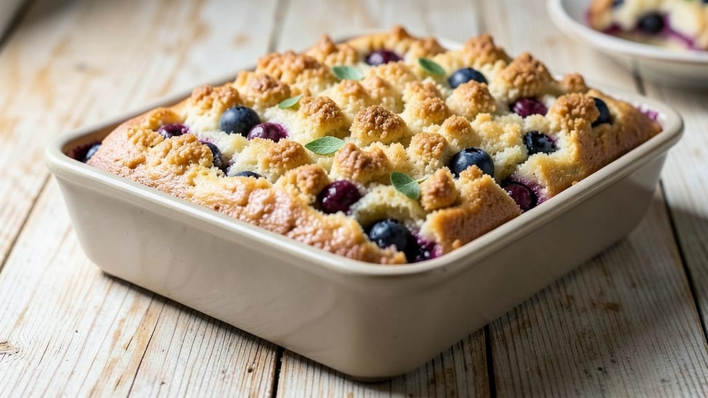 Anthony's Blueberry Coffee Cake Recipe: Warm Spice Streusel Over Bursting Berries