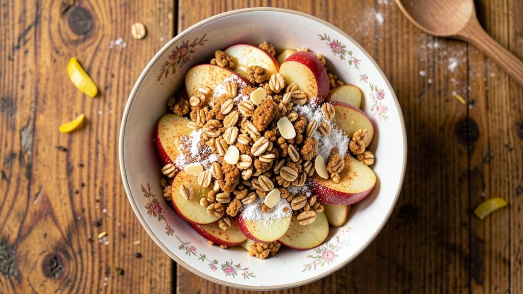 Apple Cheesecake Topping Recipe: Caramelized Spice Streusel Over Creamy Layers