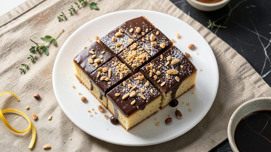 Australian Lamington Cake Recipe: Spiced Chocolate Coating Over Vanilla Clouds