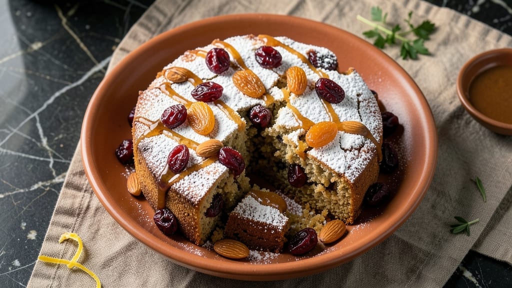 Amaretto Fruit Cake Recipe: Boozy Nutty Layers With Caramelized Fruit