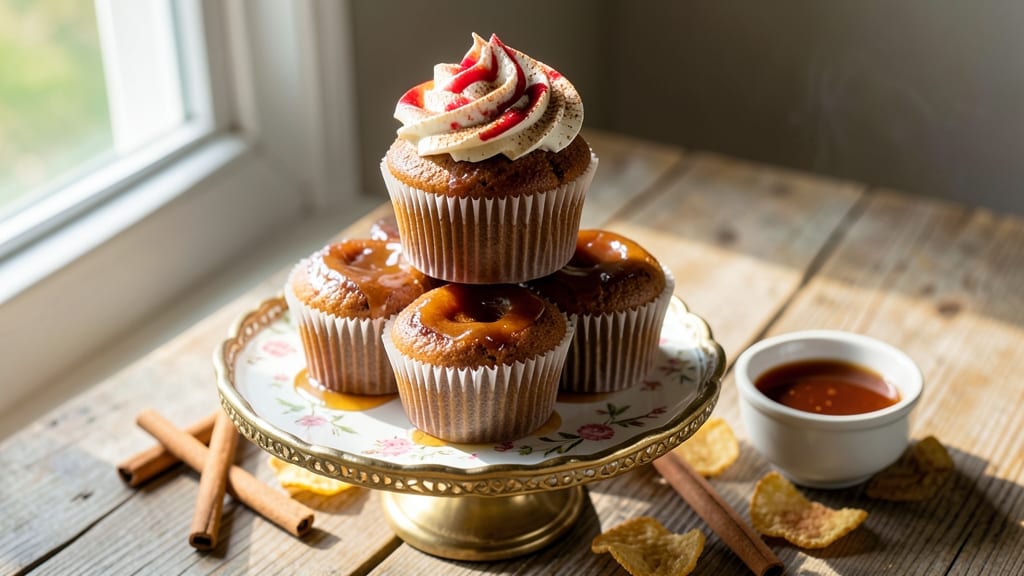 Apple Cider Donut Cupcakes Recipe: Spiced Streusel Crown Over Moist Apple Filling